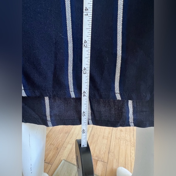 NEW Rails Priya Metallic Striped Wrap Dress Knee Length Blue Black Women Size S - Picture 4 of 7